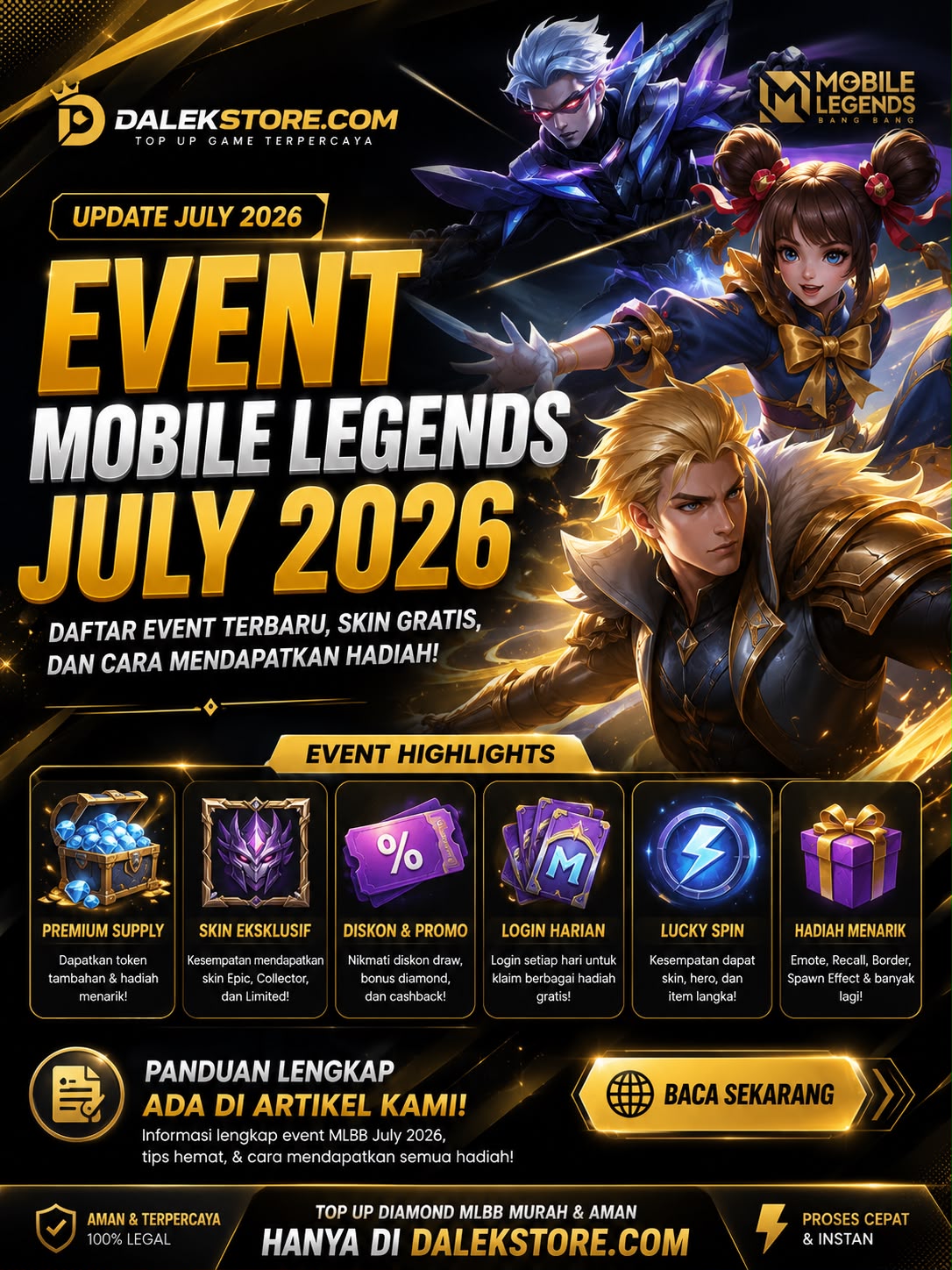 Event Mobile Legends Juli 2026: Daftar Event Terbaru, Skin Gratis, dan Cara Mendapatkan Hadiah